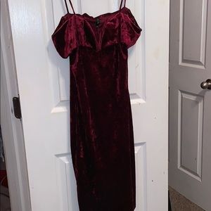 Red velvet dress